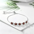 thumbnail image 4 of Gem Stone King 8.01 Ct Oval Checkerboard Red Garnet White Topaz 925 Sterling Silver Bracelet for Women, 4 of 5