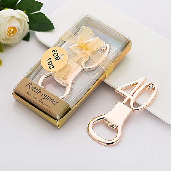 Egebert 1 PCS Number 40 Bottle Opener Souvenir for Guests, Golden 40th ...