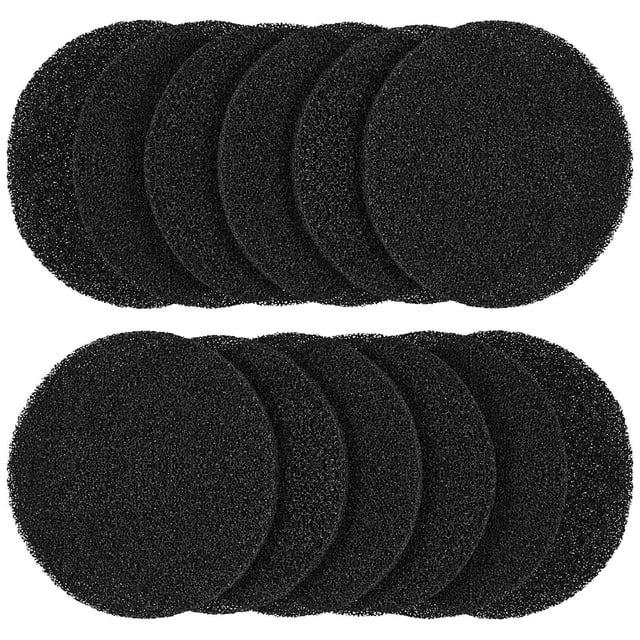 Kitchen Compost Bin Charcoal Filters 12 Pcs Round 16cm Replacement Odor Absorber (black )