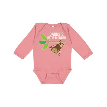 

Inktastic Daddy s Little Monkey Gift Baby Boy or Baby Girl Long Sleeve Bodysuit