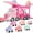 Pink, variant on VROOMIX by JOYIN 3-Layer Extra Large Construction Truck Toys for Boy Girls, 7-in-1 Big Transport Vehicle Carrier Truck with Directional Tracks, Siren & Lights, 6 Cars, Chrismas Birthday Gifts for 3+