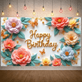 thumbnail image 4 of Colorful Floral Banner Butterfly Decoration Spring Theme for Birthday Party Kids Celebration Event, 4 of 9