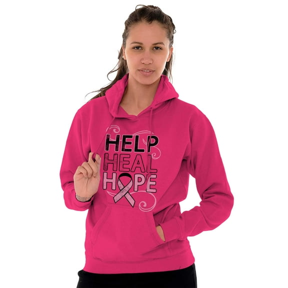 Help Heal Hope Breast Cancer Aware Hoodie Sweatshirt Women Brisco Brands S
