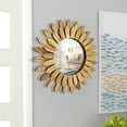 thumbnail image 5 of Wall Mirror Decorative 12 inch Sunburst Boho Mirror - Entryway & Bedroom Decor, Rustic Wood Round, 5 of 7