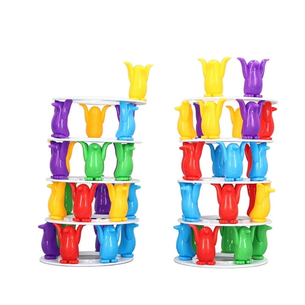 Juego De Torre, Juego De Apilamiento De Bloques De Equilibrio Resistente Al Desgaste Coordinación Ojo-mano Pingüinos Fáciles De Desmontar Para Niños De 3 Años O Más Para