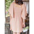 thumbnail image 2 of Womens 2023 Spring Summer Deep V Neck Elegant Bow tie Mini Dress S-XL, 2 of 5
