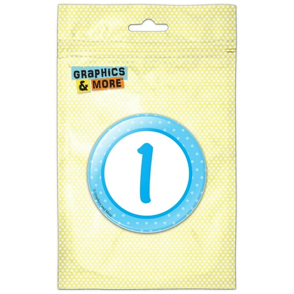 Birthday Blue Dots 1 Refrigerator Button Magnet