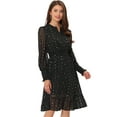 thumbnail image 1 of Vestido de Estrella Metálica Allegra K Negro XS, 1 of 6