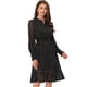 thumbnail image 1 of Vestido de Estrella Metálica para Mujer con Cuello en V y Botones Vestido de Gasa Negro M, 1 of 6
