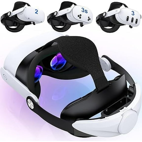 VR Head Strap Compatible with Meta Quest 3/3S/2, Adjustable Elite Strap Replacement Intended for Quest 3 Head Strap, Enhanced VR Accessories Support Comfort Reduce Pressure Extend Playtime