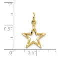 thumbnail image 3 of Real 14kt Yellow Gold Diamond-cut Star Charm Pendant; for Adults and Teens; for Women and Men, 3 of 3