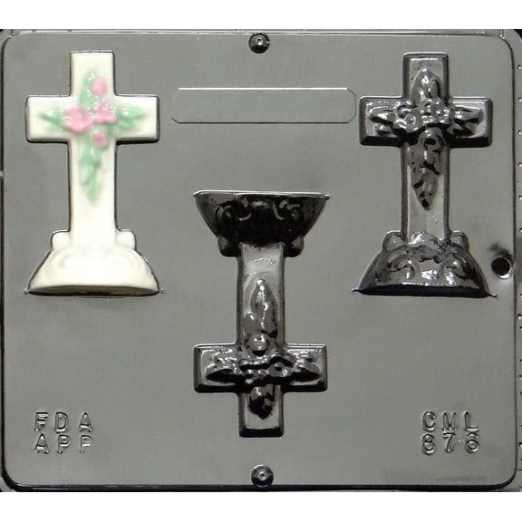 876 Cross on Base Chocolate Candy Mold