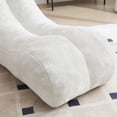 thumbnail image 3 of Pawverly Ergonomic Bean Bag Sofa Chair for Adults, 59-Inch White Lounge Chair, Sponge Filled, Modern Curved Beanbag Sofa for Living Room & Bedroom, 3 of 5