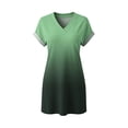 thumbnail image 4 of Holiday Party Dresses for Women New Women's Printed Short Sleeved V-Neck Loose and Comfortable Short Nightgown Style B-51 Green S, 4 of 5