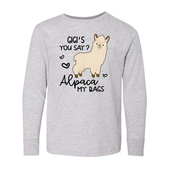 Inktastic Gigi's You Say Alpaca My Bags Long Sleeve Youth T-Shirt