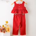 thumbnail image 5 of HZLPFO Girl' Clothing Sets Baby Girls Summer Clothes Casual Clothing Suit Sleeveless T-Shirt +Pants(Red,Size 6-12 Months), 5 of 6