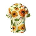 thumbnail image 2 of KLL Sunflowers And Butterflies Print Men's Shirt Short Sleeve Button Down Summer Cuba Beach Shirts- 4X-Large, 2 of 7