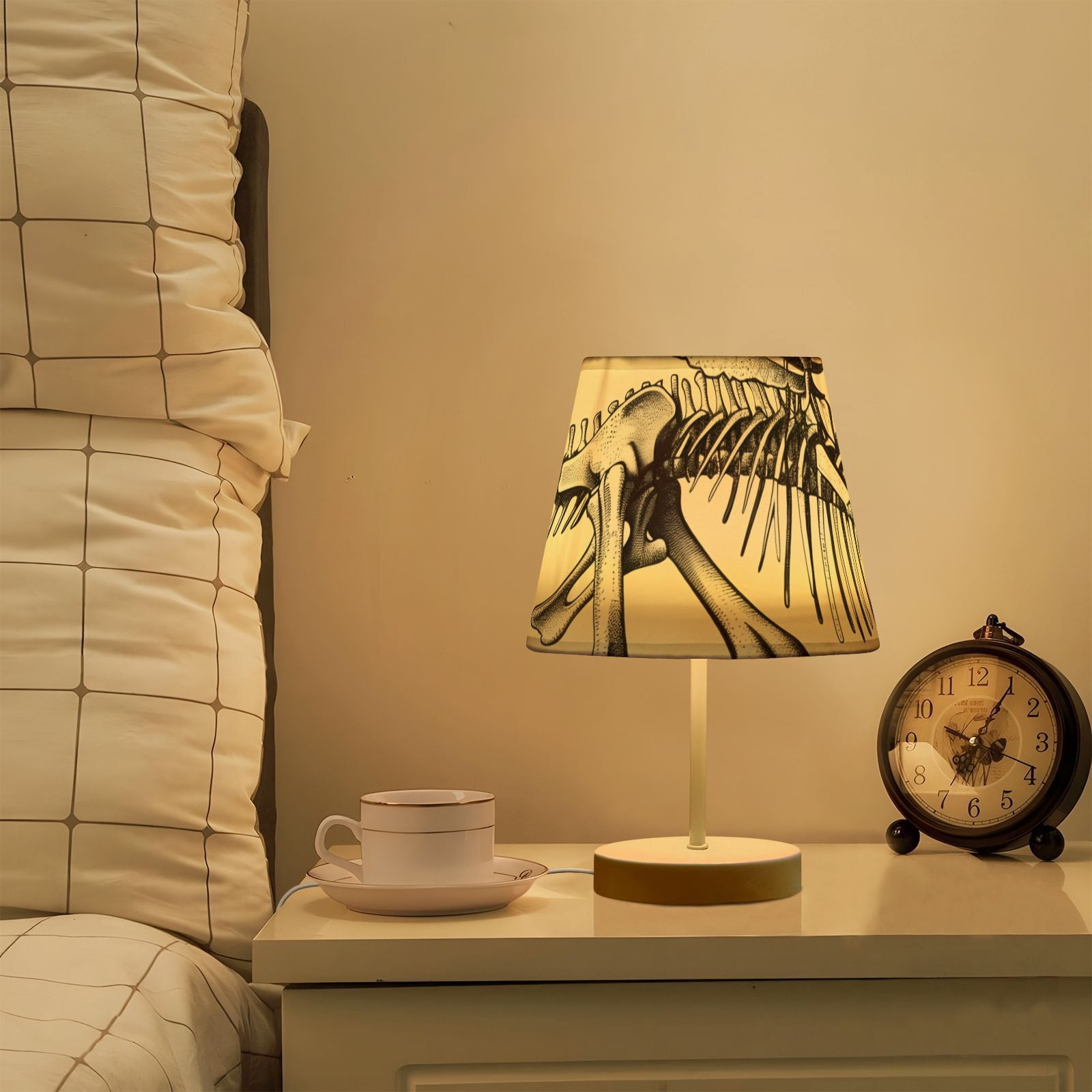 Dinosaur Skeleton Desk Lamp 3 Color Modes LED Table Lamp Nightstand Reading Light for Bedroom Living Room