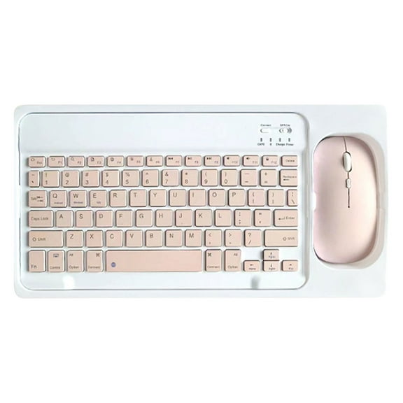 Zvmxot Wireless Keyboard and Mouse Set, Bluetooth Keyboard & Mouse for Mobile Phones android Windows PC Tablet, Pink,