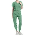 thumbnail image 2 of Hanen Scrubs for Women Set Modern V Neck Scrub Top & Cargo Pants Nursing Scrubs with 6 Pockets, 2 of 6