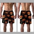 thumbnail image 3 of luoweisi Men's Beach Shorts Quick Dry Swim Trunks with Mesh Lining Halloween Pumpkin 2XL, 3 of 5