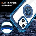 thumbnail image 5 of Dteck Clear Magnetic Case for iPhone 15 Plus,Shockproof TPU 360°Rotatable Ring Stand Case Compatible with MagSafe Transparent PC Back Cover for iPhone 15 Plus,Darkblue, 5 of 5