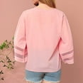 thumbnail image 4 of Scyoekwg Chiffon Shirts for Women Casual 3/4 Sleeve Tops Trendy Round Neck Three-Quarters Sleeve Plus Size Tops Solid Color Loose Blouses (Pink,XXL), 4 of 5