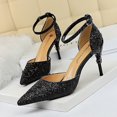 thumbnail image 3 of Sandalias de tacón alto de metal con agujeros para mujer, zapatos de lujo para novia, estilo discoteca, sexys, a la moda, para boda, 3 of 5