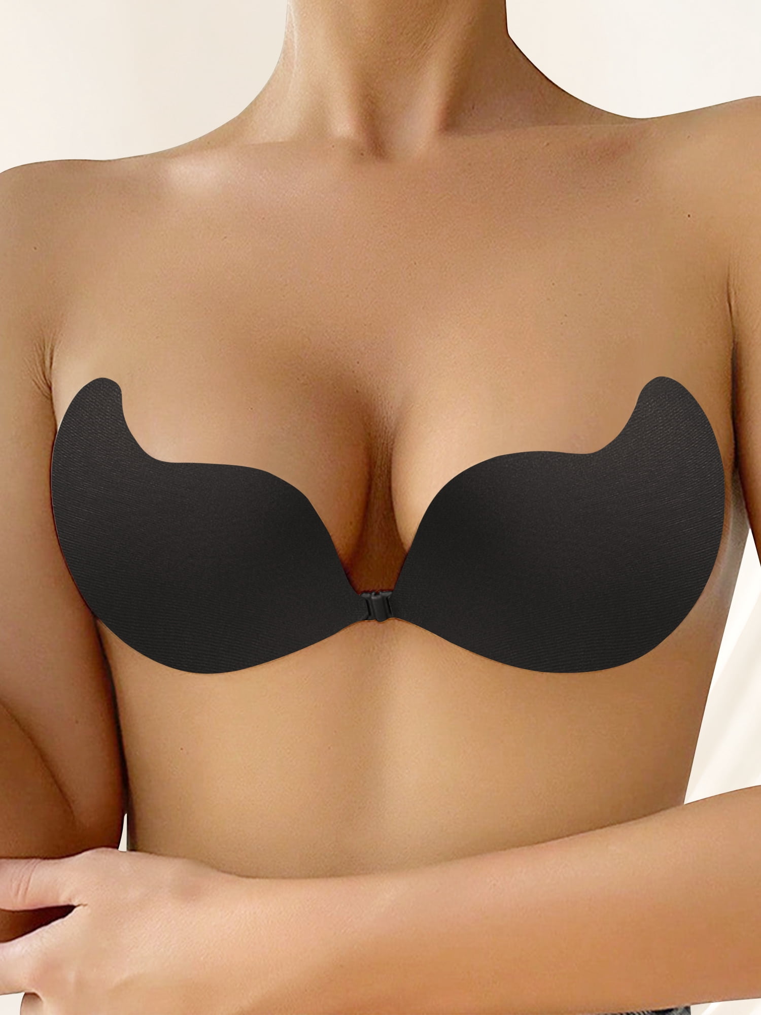 Unique Bargains Women's Push Up Nipple Covers Silicone Adhesive Bras Medium Black