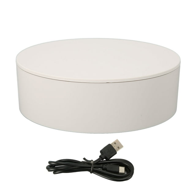 Soporte de exhibición giratorio de 360 grados, plato giratorio eléctrico automático de carga máxima de 5kg para productos de fotografía de joyería, taza para reloj