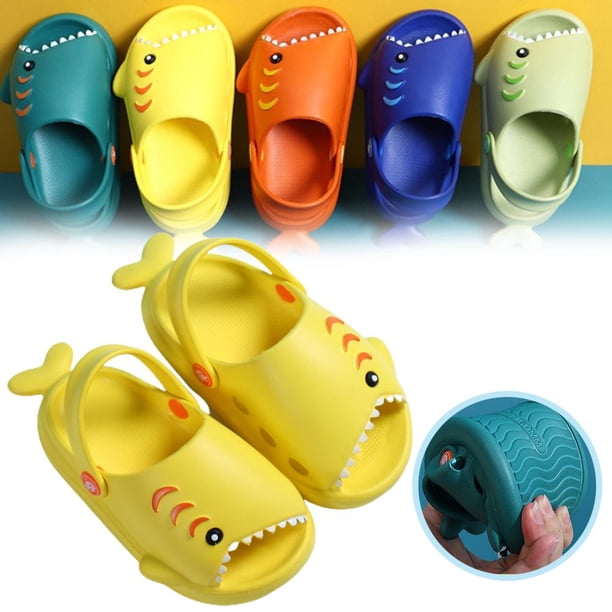 Zapatillas Impermeables De Tiburón De Dibujos Animados Para Niños, Sandalias Antideslizantes, Zapatillas De Casa De Playa De Verano Para Caminar En El Baño Del Jardín Methold AP007364-01