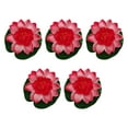 thumbnail image 4 of Maytalsory 5pcs Artificial Float Lotus Flowers Elegant Low Maintenance Realistic Appearance peach red 5Set, 4 of 6