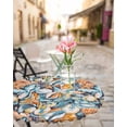 thumbnail image 6 of Watercolor Ocean Shell Starfish Conch Fitted Round Tablecloths Elastic Edged Table Covers 36"-44",Vintage Marine Life Waterproof Dining Room Kitchen Table Cloth for Holiday Party Tables Decor, 6 of 8