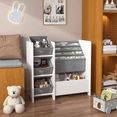 thumbnail image 2 of Jopath Kids Bookcase & Toy Storage Organizer, Multifunctional 4 Tier Bookshelf with 3 Collapsible Fabric Drawers for Living Room,Playroom,White 02, 2 of 7