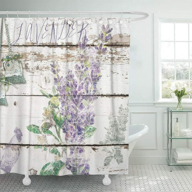 SUTTOM Provence Vintage Lavender Cockerel Wooden Shabby Chic Country Rustic  Shower Curtain 66x72 inch - Walmart.com