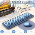 thumbnail image 2 of Wireless Keyboard and Mouse Combo, Full-Size Retro Typewriter Keyboard with Round Keycaps, Ergonomic Design for Windows PC, 2 of 4