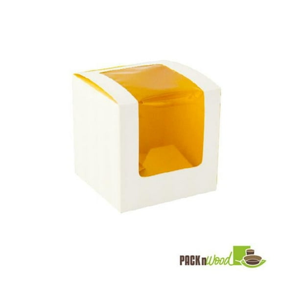 Packnwood  Yellow Cupcake Box With Window