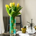 thumbnail image 5 of Blue Background Squares Pattern Plastic Vase 11.8'' x 3.9'' Transparent Non Breakable Decorative for Family, 5 of 6
