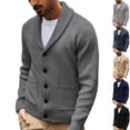 thumbnail image 5 of Men's Shawl Collar Button Cardigan Sweater Long Sleeve Knit Casual Work Jacket, 5 of 5