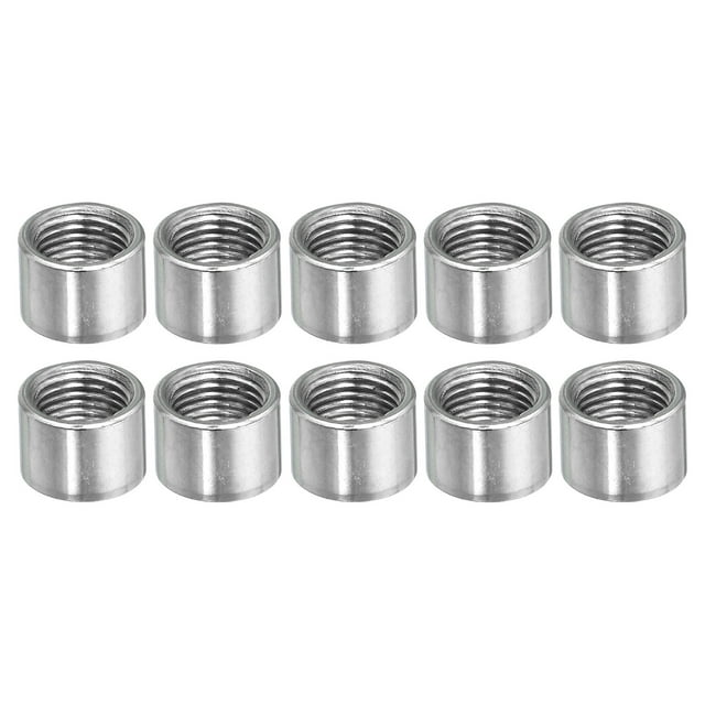 Unique Bargains Round Coupling Nut M10x1mm 10mm Threaded Sleeve Connector Rod Bar Stud Tube 10 Pack