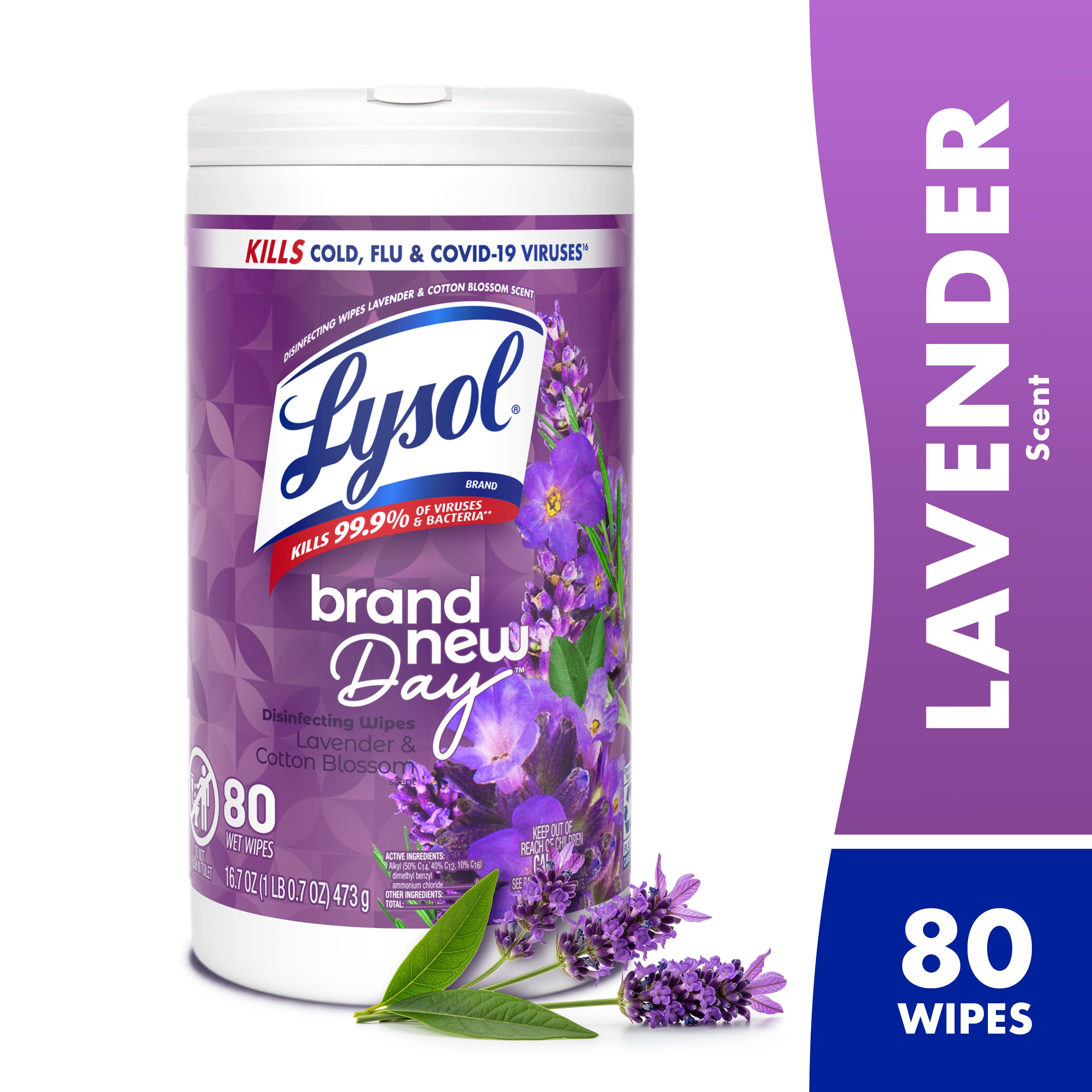 Lysol Multi-Surface Disinfectant Wipes, 80 ct, Lavender & Cotton