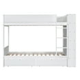 thumbnail image 4 of Twin over Twin Bunk Bed With 2 Drawers and Multi-layer Cabinet, White, 4 of 9