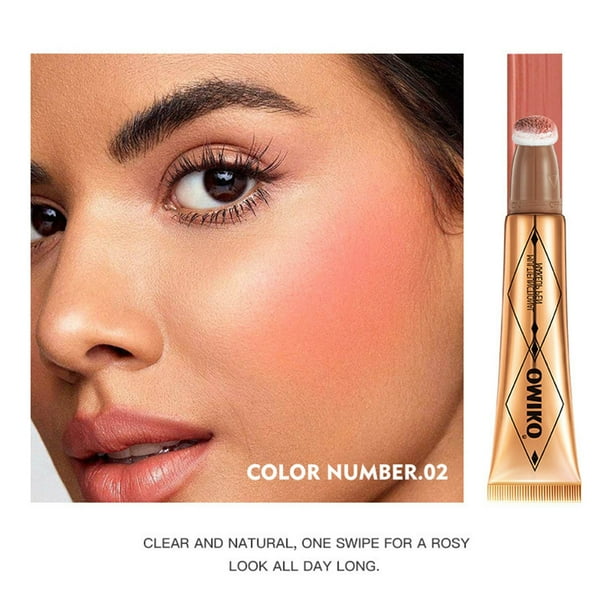 Xihbxyly Lápiz Cosmético, Colorete En Barra Multifuncional, Iluminador Facial Mate Natural, Corrector de Aplicación Suave, Maquillaje de Acabado Impecable, Uso Diario, Aplicador de Esponja Suave.