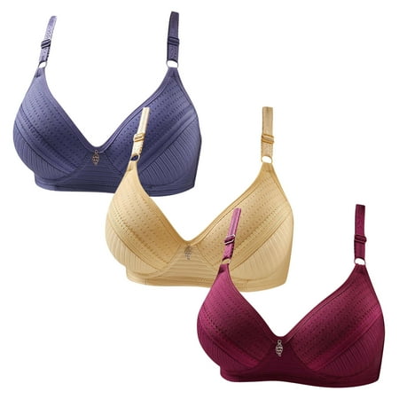 Gnurob Womens Plus Size Bralettes With Support  3 Pack No Underwire Padded Bra Lace Push Up Brassiere Comfort Breathable Bras Hide Back Fat Bralette for Women Clearance Saving A05-Blue XX-Large