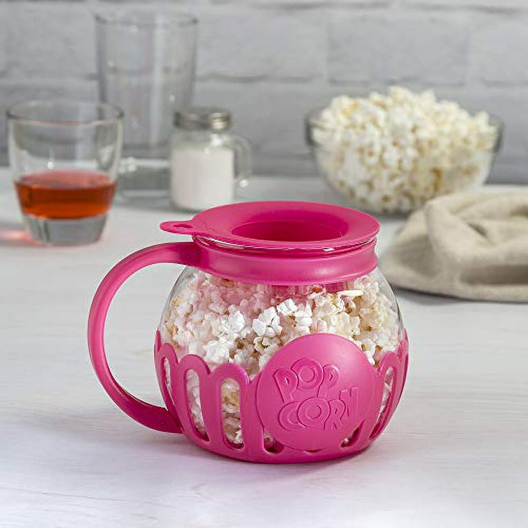 Ecolution Original Microwave Micro-Pop Popcorn Popper Borosilicate Glass,  Dishwasher Safe, BPA Free, 3 Qt - Family Size, Red