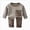 T391-Coffee, variant on Girls Boys Long Sleeved And Long Legged Casual Home Set Comfortable Soft Stylish Plaid Print Back-To-School Pajamas & Dailywear Set 1T 2T 3T 4T 5T 6T Set 18-24 Months 9-12 Months