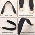 thumbnail image 2 of 13.4 Inch Short PU Leather Purse Handle Replacement Wide Handbag Handles Shoulder Bag Bucket Bag Top Handle with Gold Buckles for DIY Satchel Tote Briefcase Chain Extension Black, 2 of 9