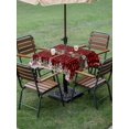 thumbnail image 3 of Outdoor Tablecloth with Umbrella Hole and Zipper, Christmas Snowman Square Table Cloth 60x60 Inch Waterproof Tablecloth, Red Buffalo Plaid Poinsettia Winter Snowflake Picnic Table Cover for Patio, 3 of 7