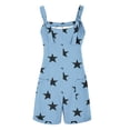 thumbnail image 5 of BLVB Summer Rompers for Women Sleeveless Adjustable Knot Straps Loose Shorts Jumpsuits Beach Overalls with Pockets, 5 of 7