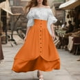 thumbnail image 6 of Hvyesh Renaissance Costume Women Medieval Victorian High Waisted Button Skirt Set, 6 of 8